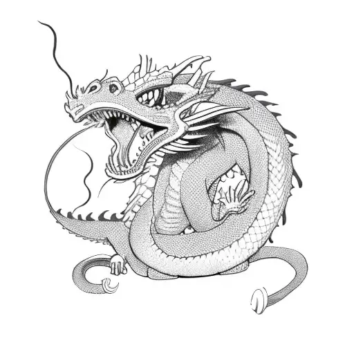 Dragon Smoking Weed