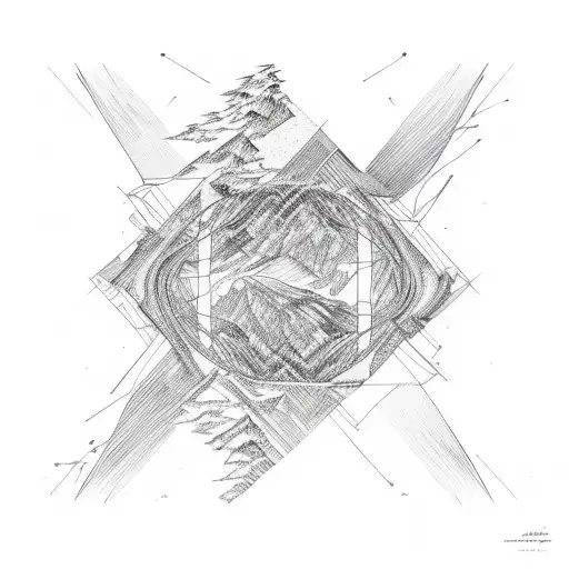 An Abstract Representation Of A Hiking Trail Merging Into A Mathematical Formula