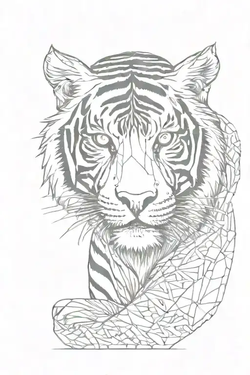 Tiger With Pattern And Transition
