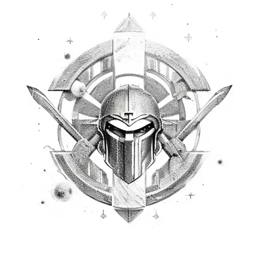 Incorporate A Spartan Warrior Into A Celestial Scene