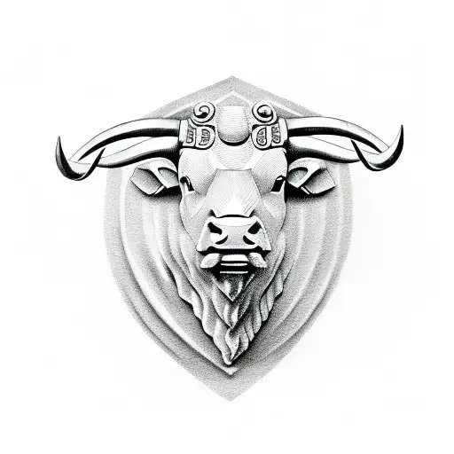 Bull Head With The Number 87 In Roman Numeral