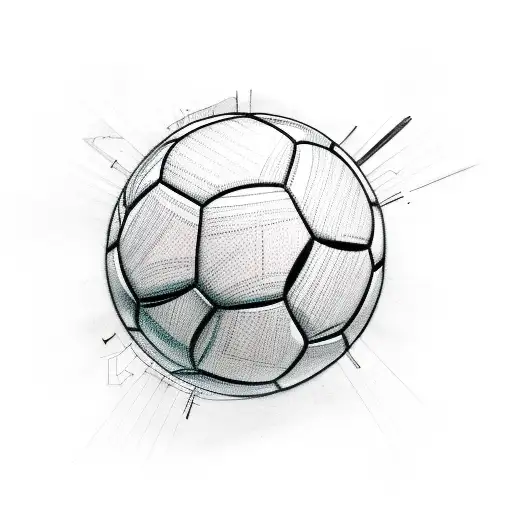 A Sketch Style Tattoo Of A Baby Kicking A Soccer Ball
