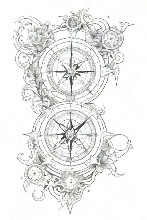 A Magical Compass Guiding A Traveler Through Different Realms