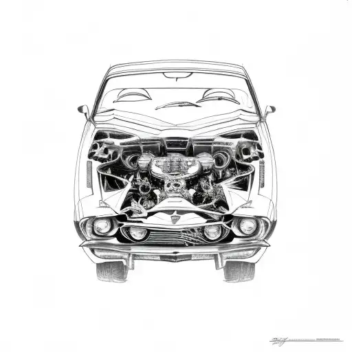 Challenger Muscle Car Engine Disassembled