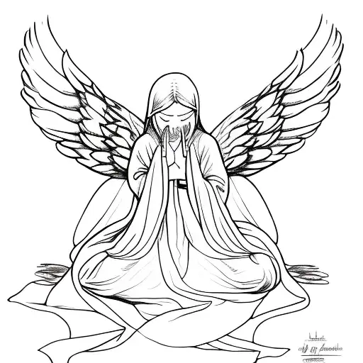 Angel Looking Down Leaning On Their Hands Ashamed With Wings Beaten Broken To Signify An Atheist