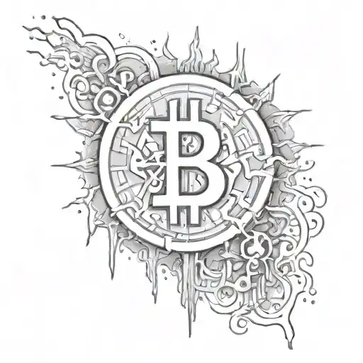 Bitcoin Symbol Blink 182 Smiley Face With X's As Eyes Melting