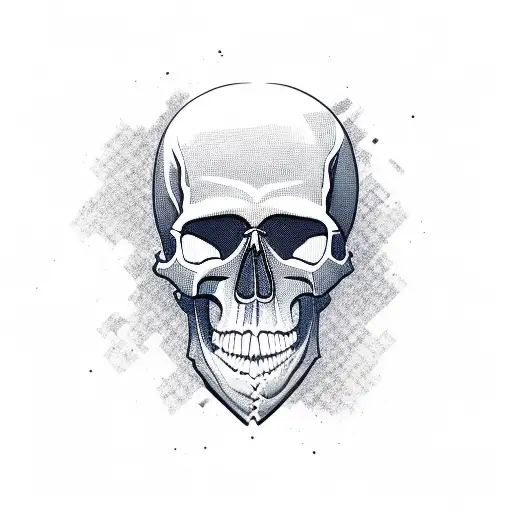 Skull With A Television As Its Head