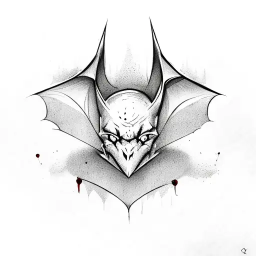 Bat Logo With Blood Dripping Off