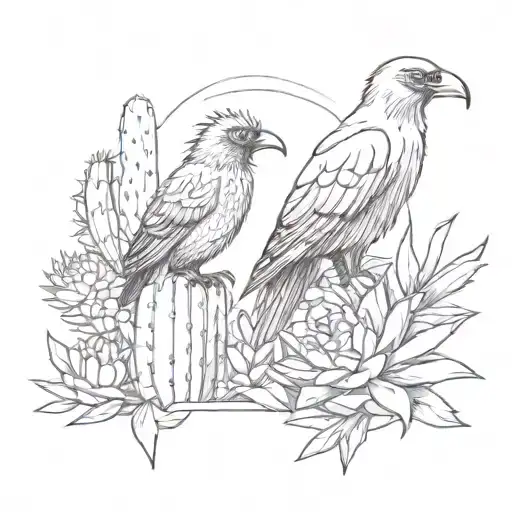 Cactus And Raven