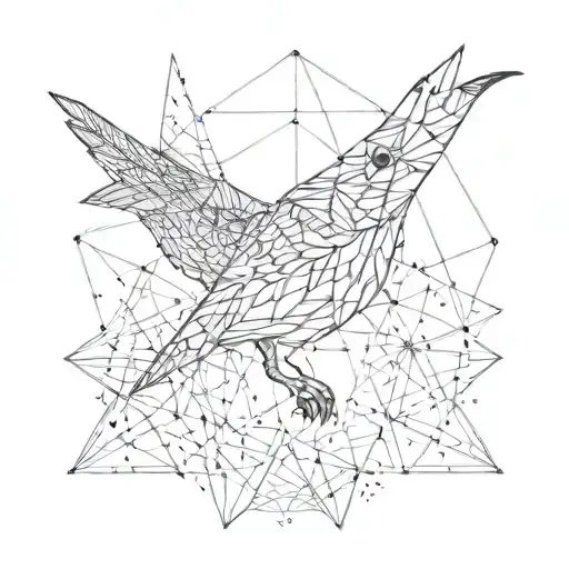 A Bird Made Up Of Intricate Geometric Star Patterns
