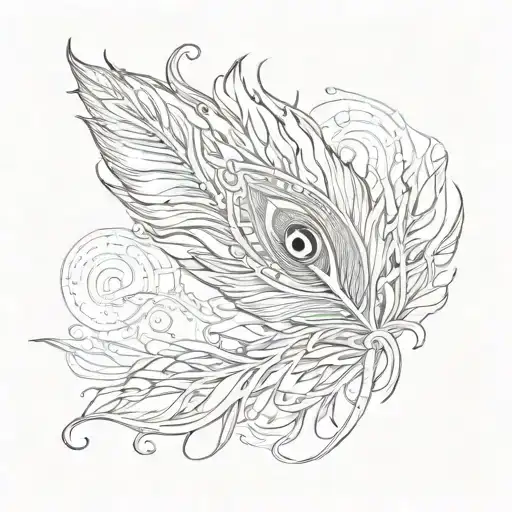 A Peacock Feather Turning Into A Nautical Map