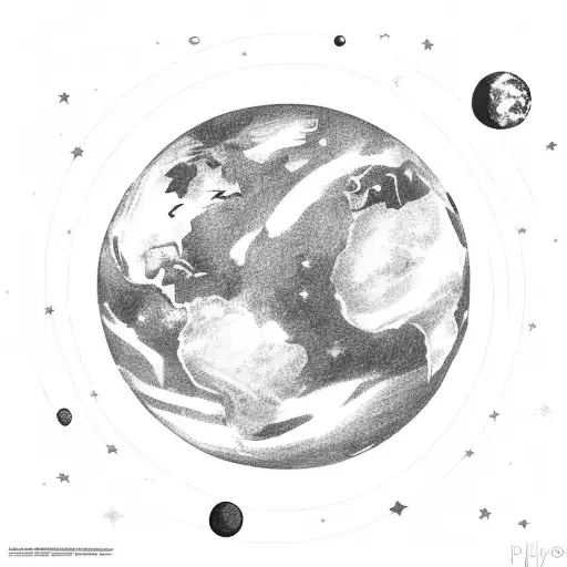 Planet Pluto With Stars Around It