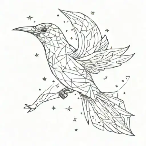 A Constellation Of Stars Forming The Shape Of A Bird In Flight