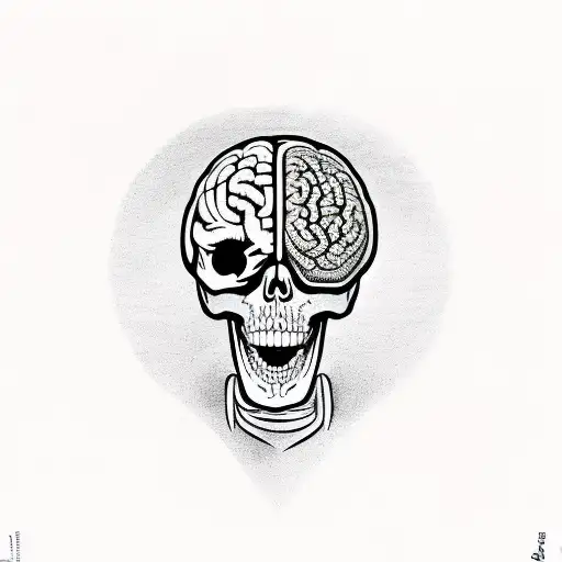 Half Skeleton Half Human Holding Brain And Heart