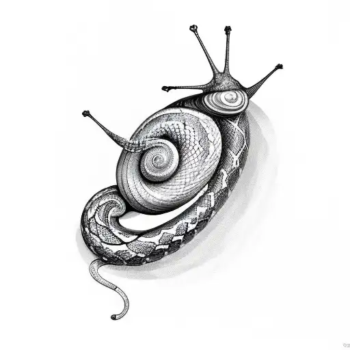 A Snail That Has A Snake Instead Of A Shell