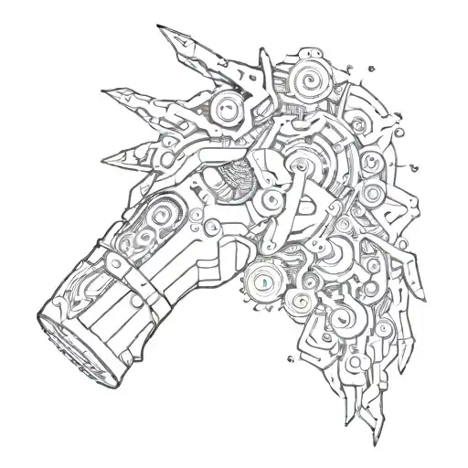 Cyberpunk Style Tribal Drawings For Hands And Forearm