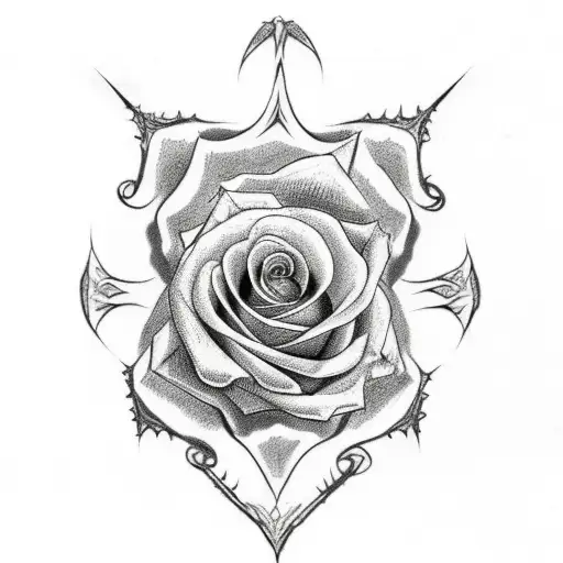 Spine Rose Tattoo With Snakes