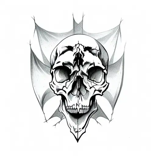 Skull With Bats