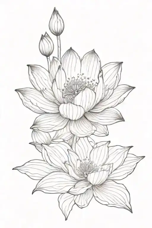 A Delicate Lotus With A Thin Long Stem
