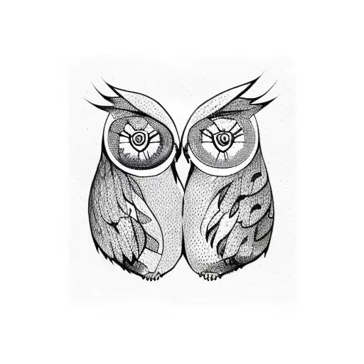 Owl And Bear Hugging A Heart