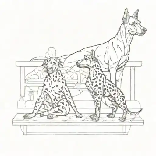A Doberman And Leopard Together In A Gym Setting Sun