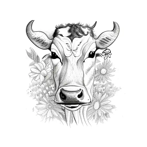 Cow With Floweres