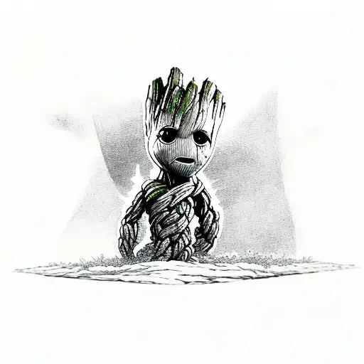 Baby Groot With Norse Tree