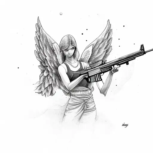 Angel With Gun Ak 47
