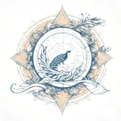 Peacock Feather Turning Into A Compass