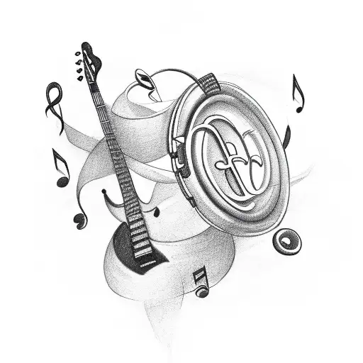 Music Note Intertwined With A Track And Field Symbol