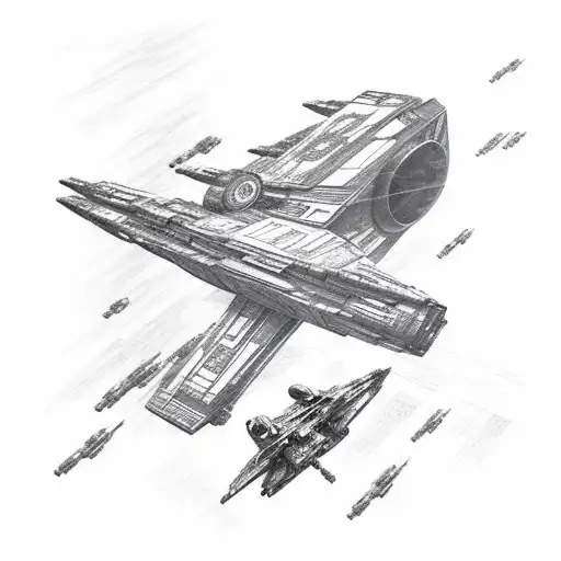 A Star Wars Spaceship Flying Through A Galaxy Made Of Gaming Controllers