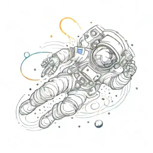 An Astronaut Floating In Zero Gravity Surrounded By Colorful Nebulae