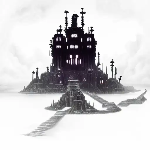 Cyber Sigilism Dark Castle In The Underworld Thunderstorm