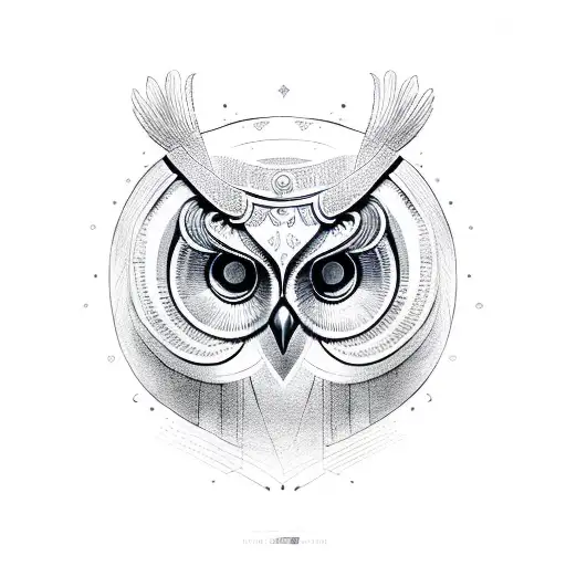 Ancient Greek Owl Head Wearing An Ancient Greek Helmet