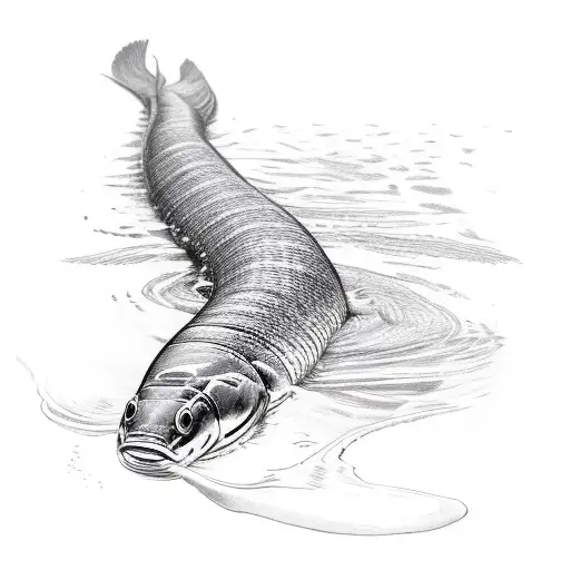 A Realistic Eel Swimming Through A Forest Stream