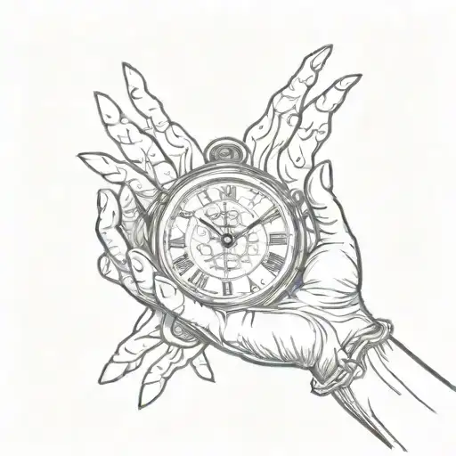A Clock Melting Between Two Hands Holding