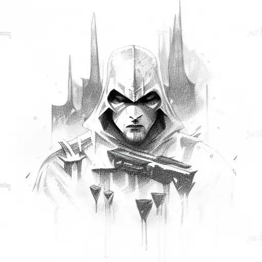 Dark Underworld Knight Tired After Battle In Rainy Forest