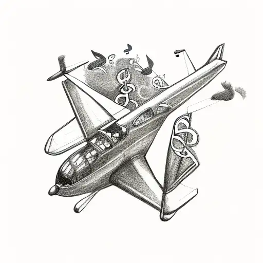 Plane Wing And Music Note