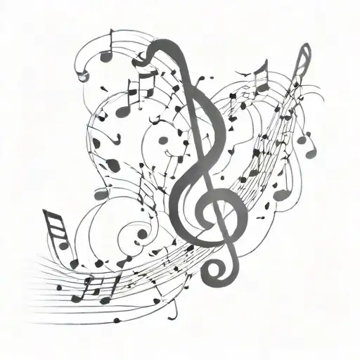 Music Notes Connected With Mist The Aesthetic Way The Design