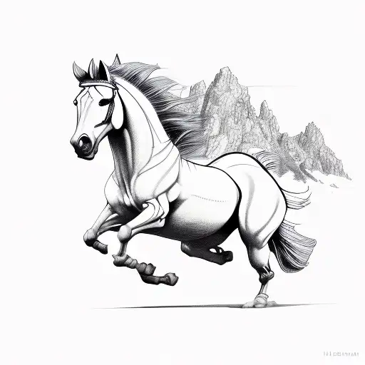 The Kiger Mustang Running Up The Hill