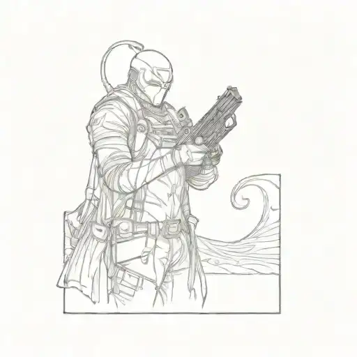 A Comic Character Holding A Gun