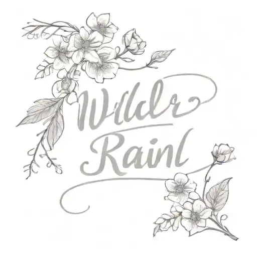 Cursive Script Spelling Wilder Rain Tutning Into Wild Flowers