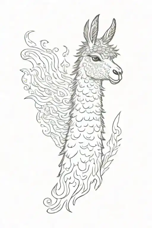Llama On Fire In The Flame Of A Lit Matchstick
