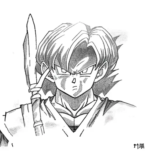 Trunks From Dragon Ball Z Holding A Sword