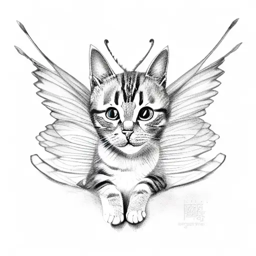 Cat Baby Fairy Wings