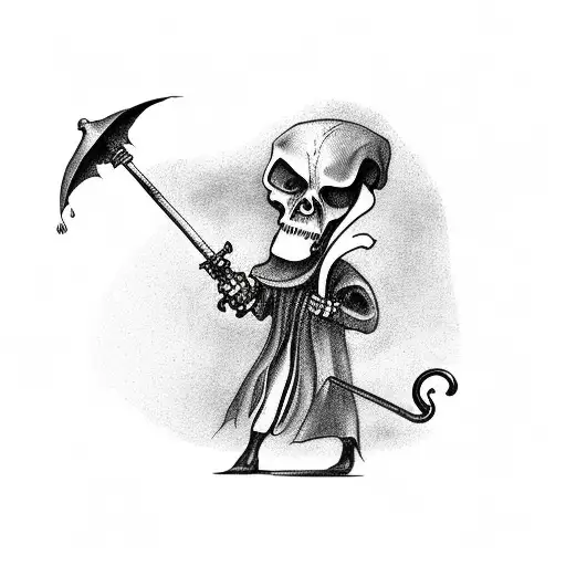 Grim Reaper Holding An Umbrella