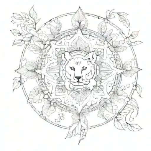 A Mandala Design Incorporating Elements Of Nature And Animals