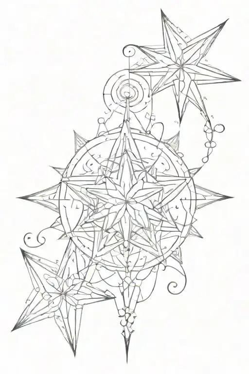 Star And Unalome Symbol