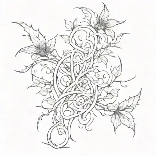 Elegant Lettering Intertwined With Thorny Vines Going
