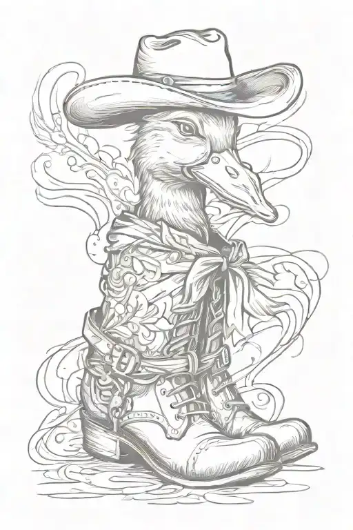 Duck Wearing Cowboy Boot